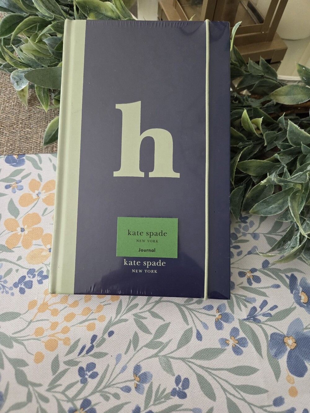 kate spade Navy and Mint Hardcover Initial "h" Journal